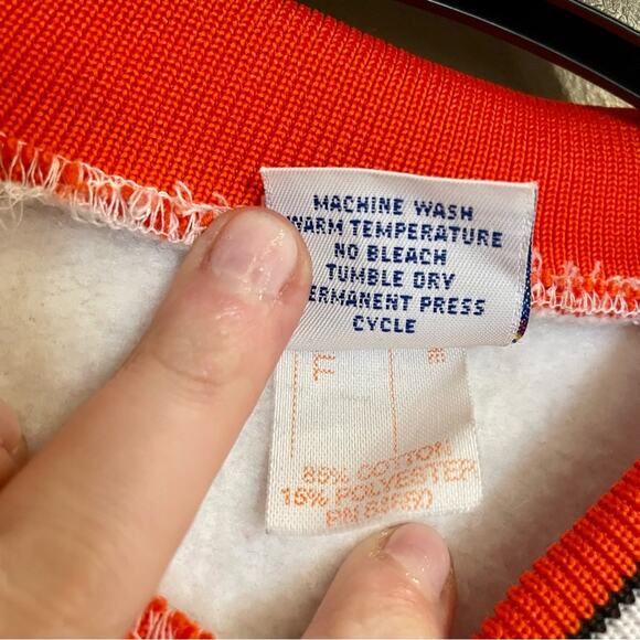 Vintage 80s Orange & White Cheerleader Uniform Crewneck Sweater LPJH Bullpups - Picture 9 of 16
